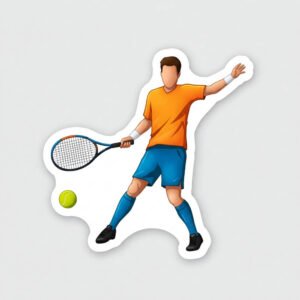 custom tennis die cut sticker