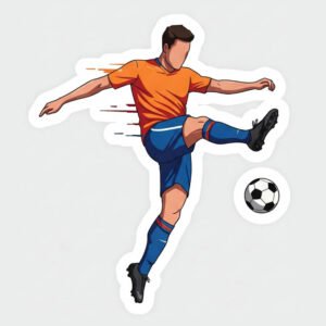 custom football die cut sticker